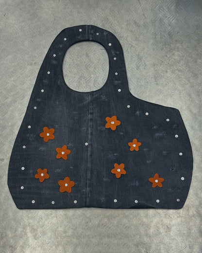 1/1 Studded Sculptural Distressed Large Bag Black/Grey