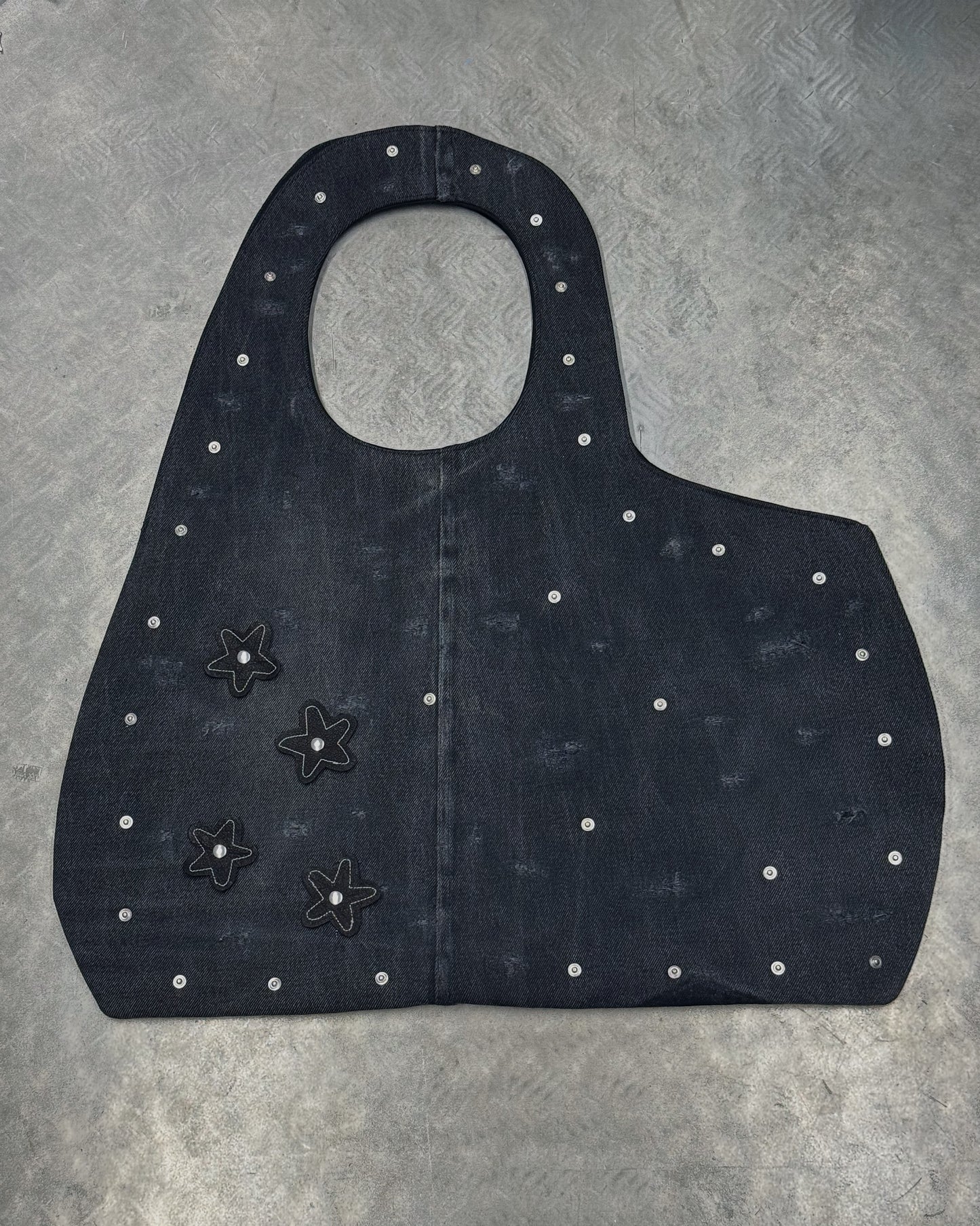 1/1 Studded Sculptural Distressed Large Bag Black/Grey