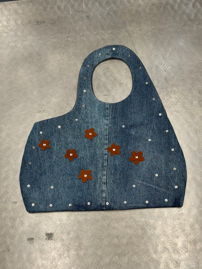 1/1 Studded Sculptural Large Bag Blue + Dark Blue Front