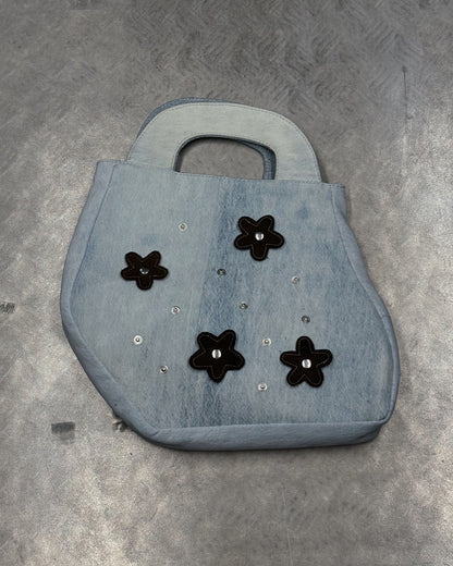 1/1 Studded Light Blue Jeans Puffed Mini Bag