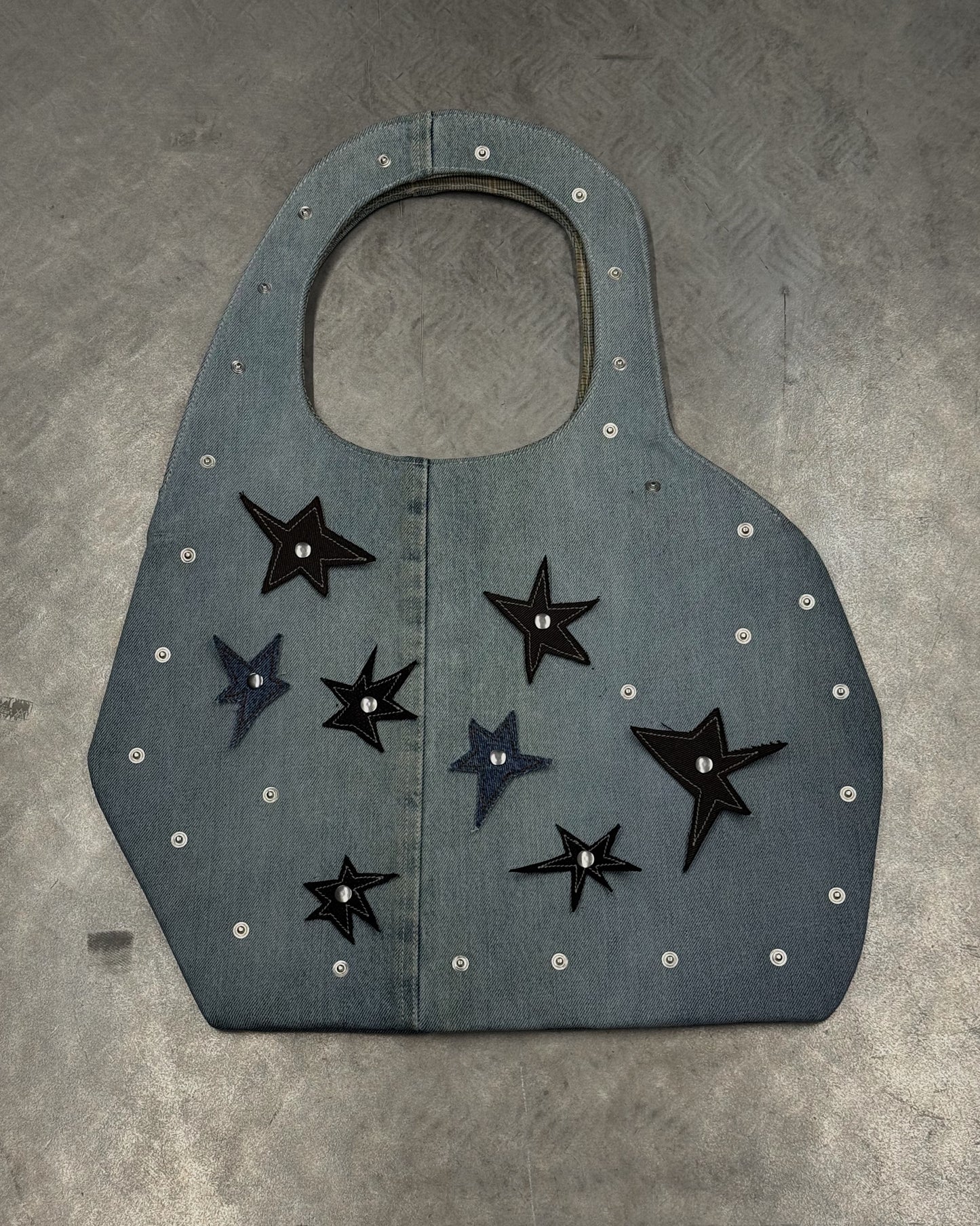 1/1 Sculptural Blue Denim Midi Bag