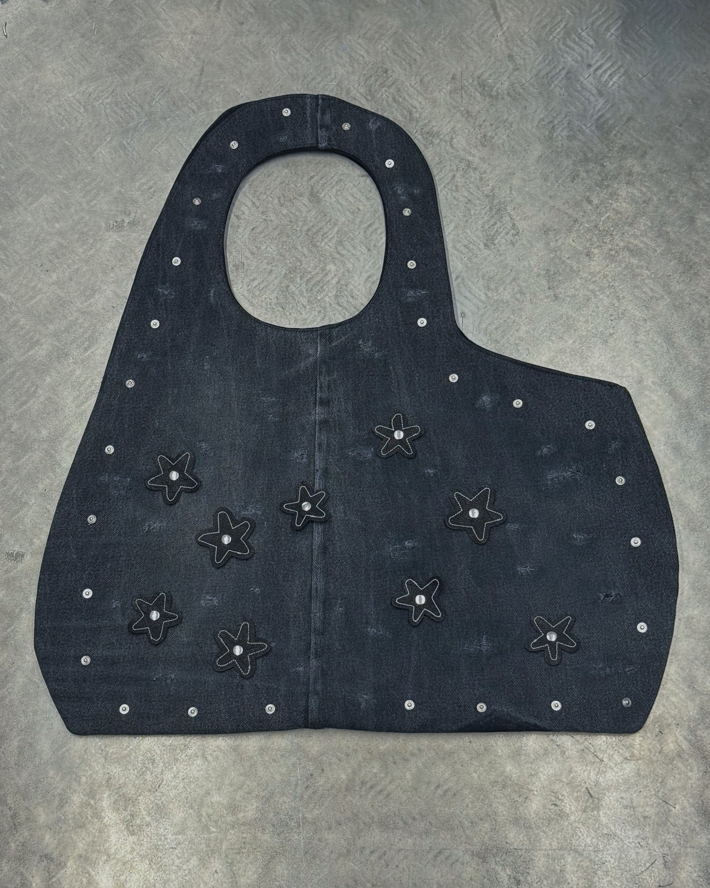 1/1 Studded Sculptural Distressed Large Bag Black/Grey