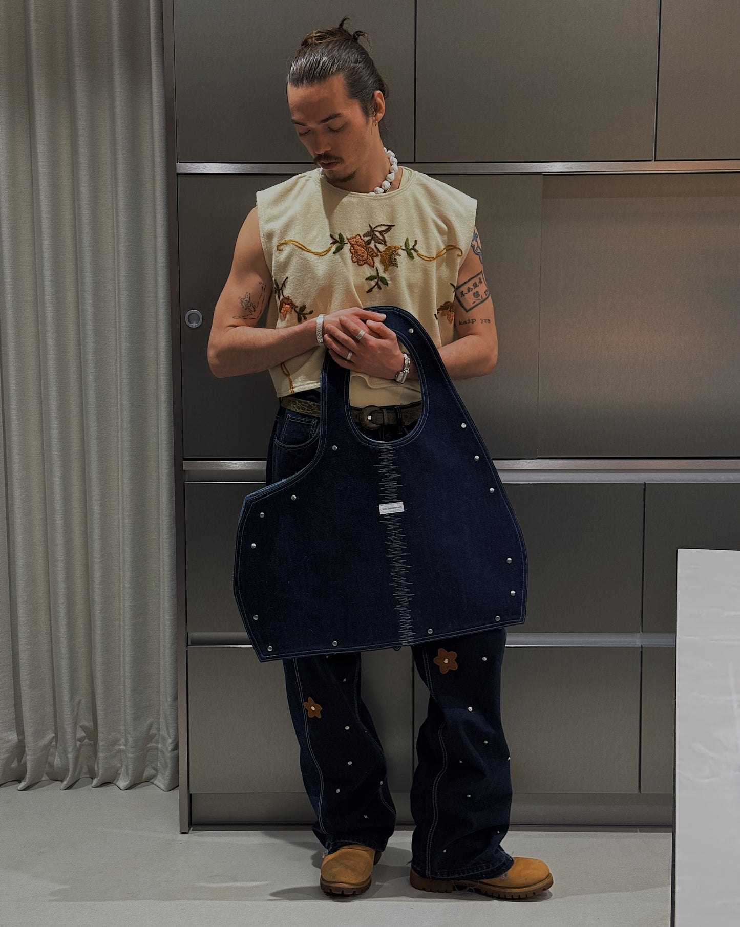 1/1 Knitted Yellow Floral Vest