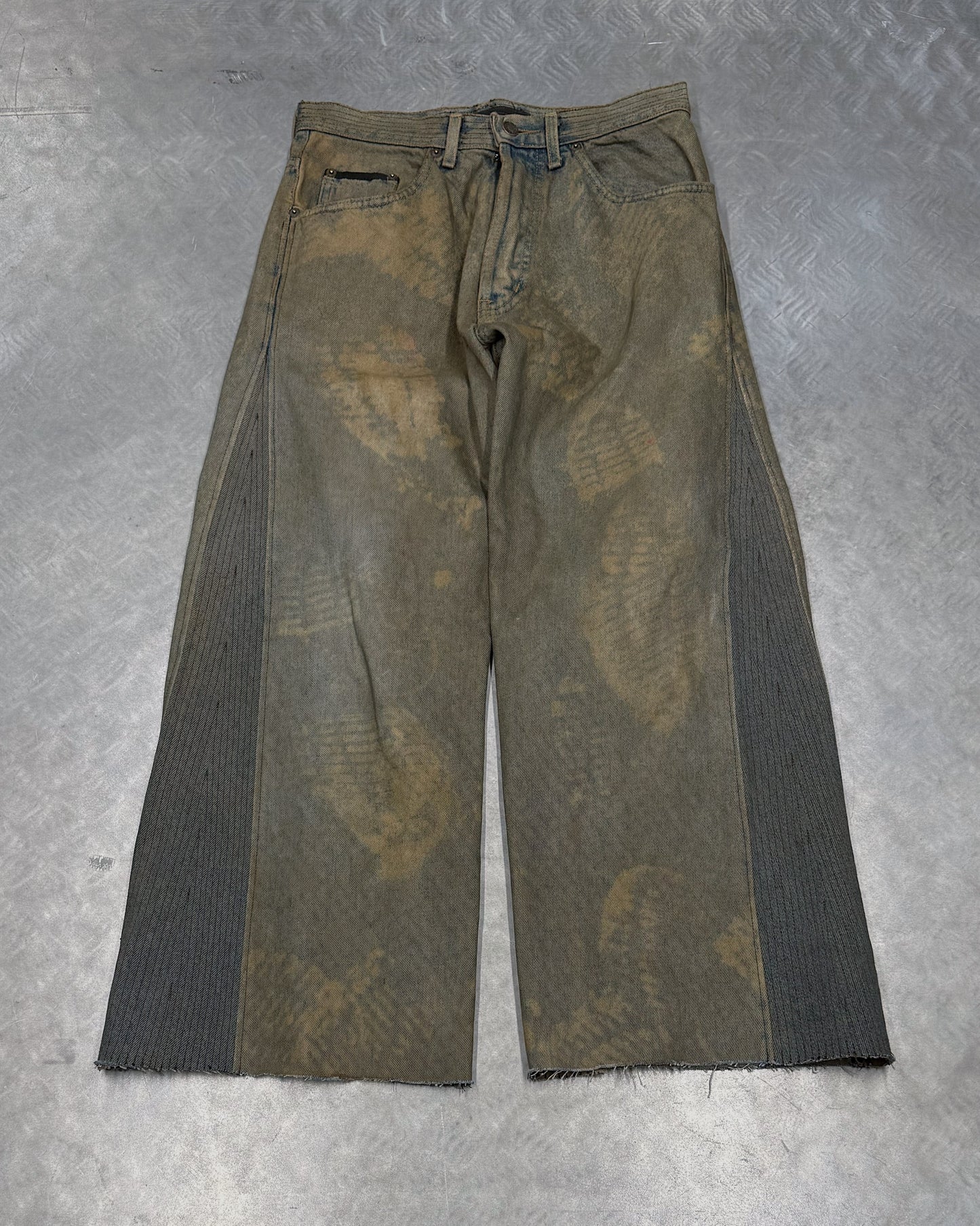 1/1 Foot Bootprint Hand-Dyed Upcycled Vintage Jeans