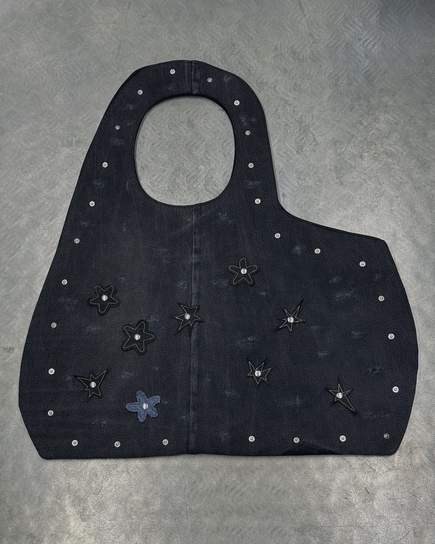 1/1 Studded Sculptural Distressed Large Bag Black/Grey