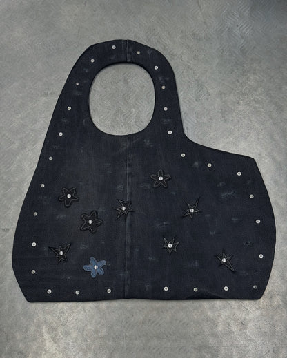 1/1 Studded Sculptural Distressed Large Bag Black/Grey