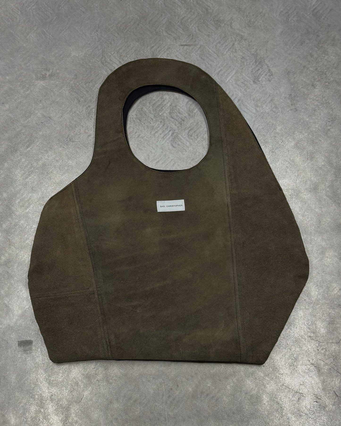 1/1 Studded Sculptural Midi Leather Bag Dark Green