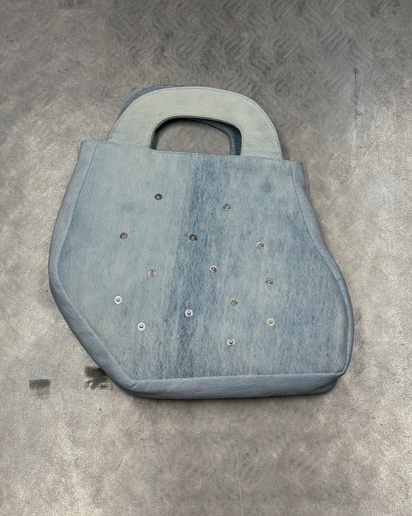 1/1 Studded Light Blue Jeans Puffed Mini Bag