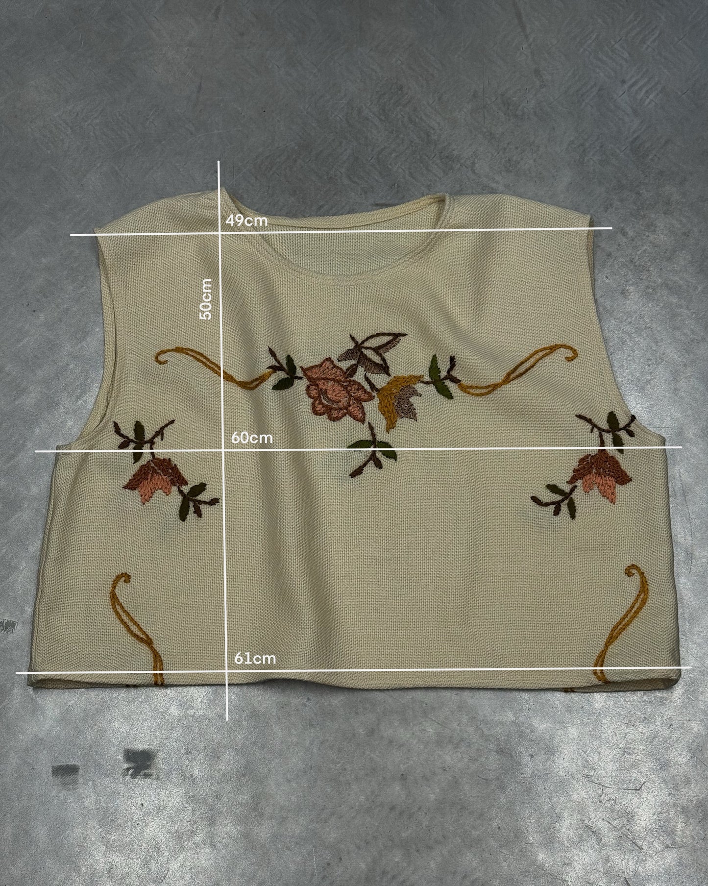 1/1 Knitted Yellow Floral Vest