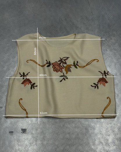 1/1 Knitted Yellow Floral Vest