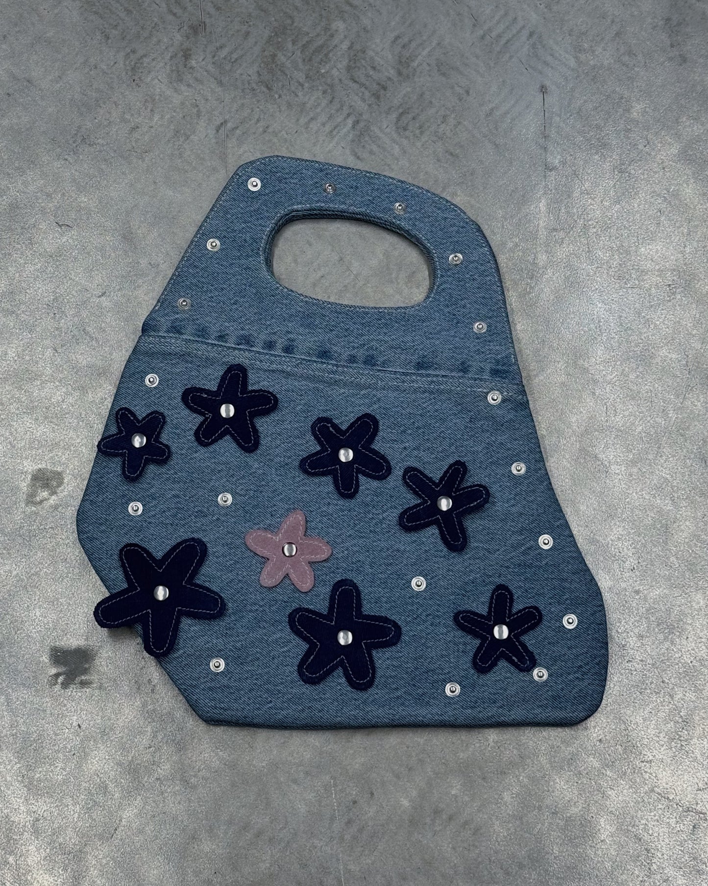 1/1 Studded Sculptural Blue Denim Mini Bag