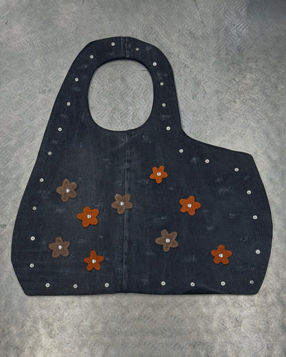 1/1 Studded Sculptural Distressed Large Bag Black/Grey