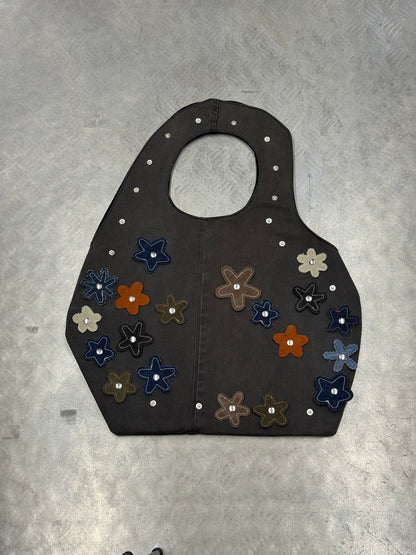 1/1 Sculptural Denim Midi Bag Dark Brown/Grey