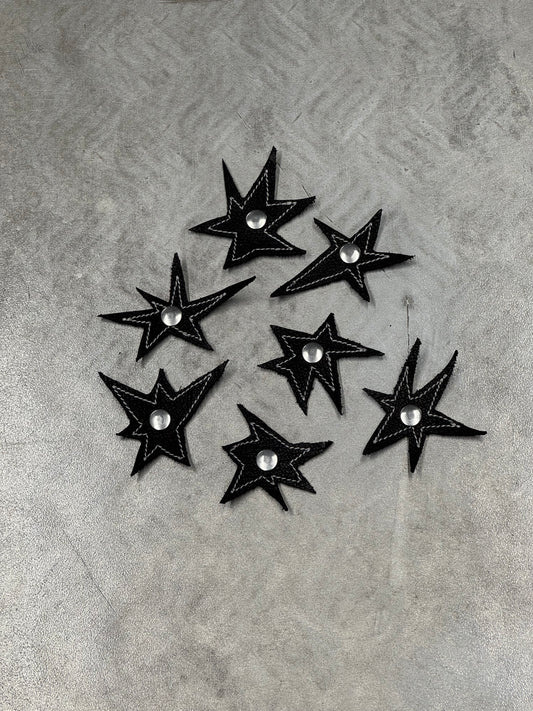 Attachable Black Leather Stars