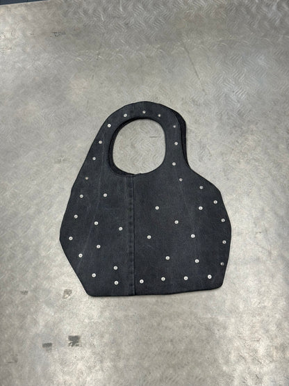 1/1 Sculptural Denim Midi Bag Black + Blue Front