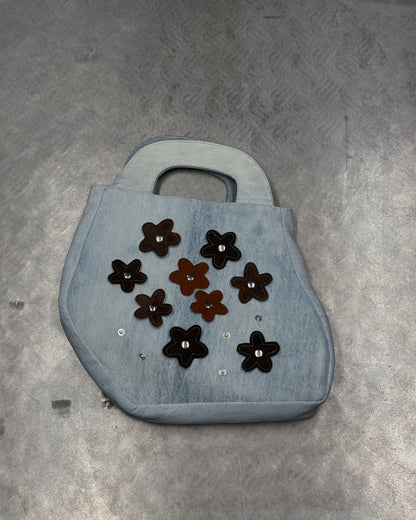 1/1 Studded Light Blue Jeans Puffed Mini Bag