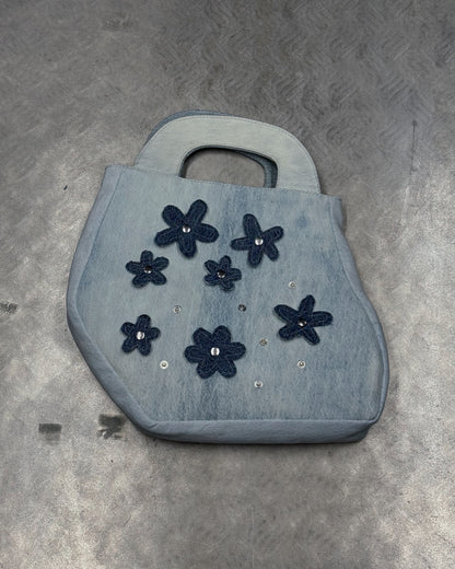 1/1 Studded Light Blue Jeans Puffed Mini Bag