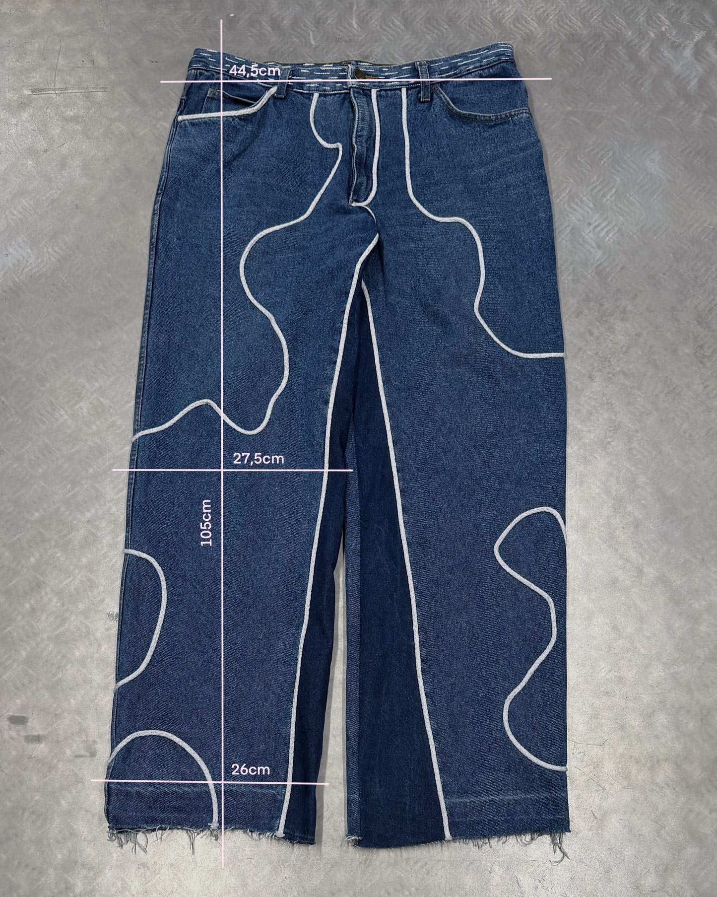 1/1 Wave Stitch Upcycled Vintage Jeans