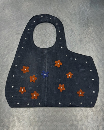 1/1 Studded Sculptural Distressed Large Bag Black/Grey