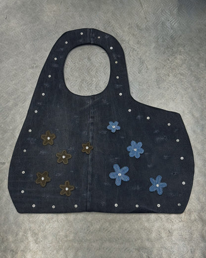 1/1 Studded Sculptural Distressed Large Bag Black/Grey