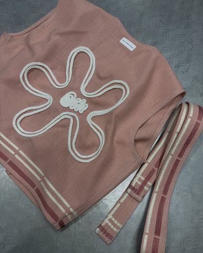 1/1 Flower-Embroidered Vest + Belt