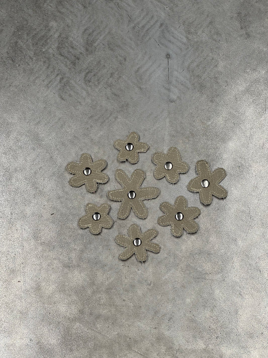 Attachable Light Brown Denim Flowers