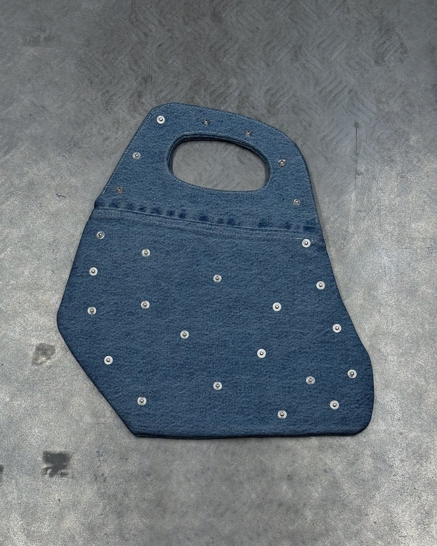 1/1 Studded Sculptural Blue Denim Mini Bag
