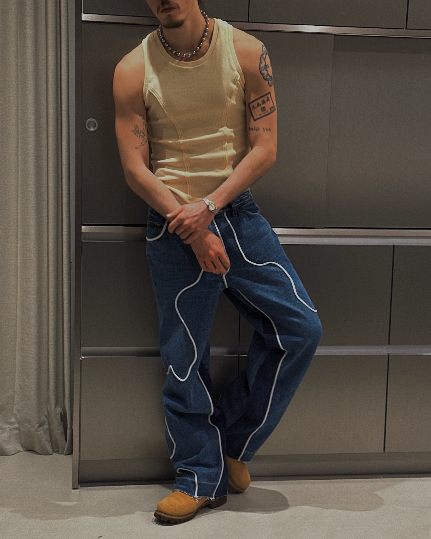 1/1 Wave Stitch Upcycled Vintage Jeans