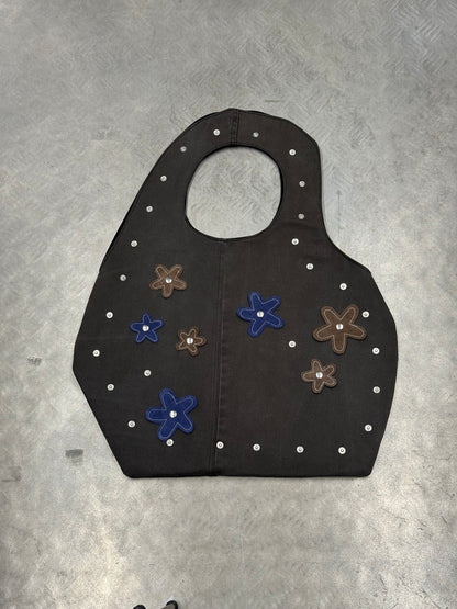 1/1 Sculptural Denim Midi Bag Dark Brown/Grey