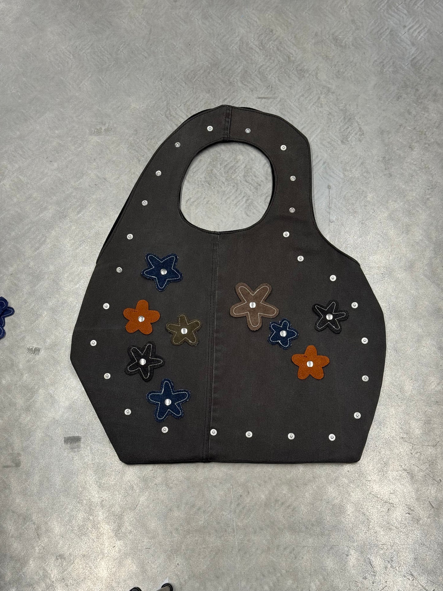 1/1 Sculptural Denim Midi Bag Dark Brown/Grey