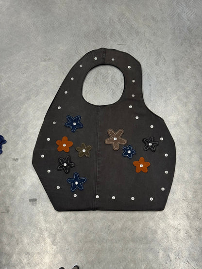 1/1 Sculptural Denim Midi Bag Dark Brown/Grey