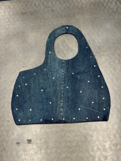 1/1 Studded Sculptural Large Bag Blue + Dark Blue Front