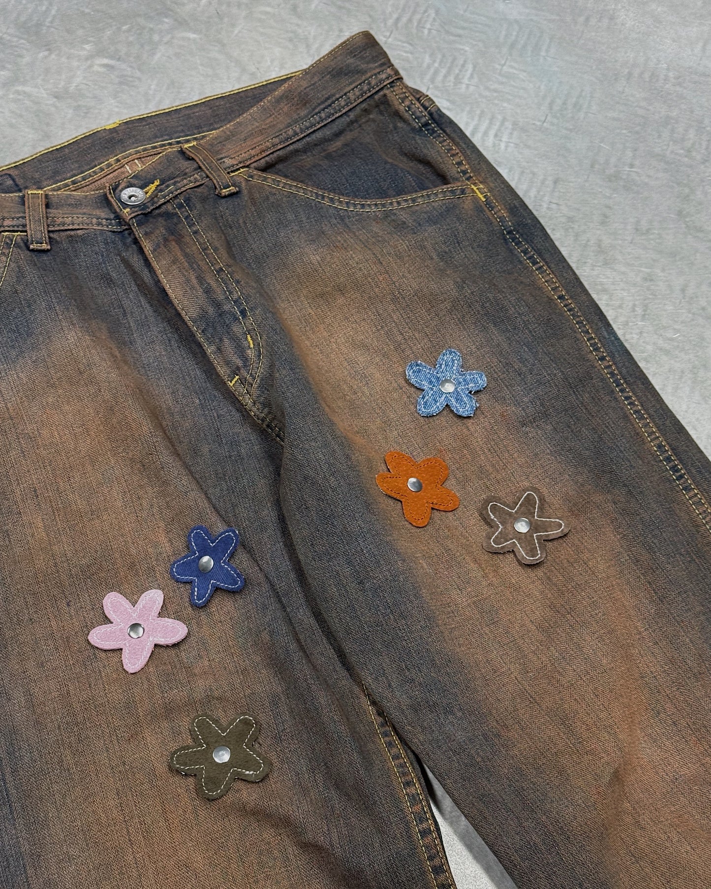 1/1 Brown Rusty Upcycled Vintage Denim