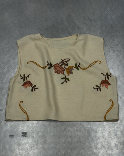 1/1 Knitted Yellow Floral Vest