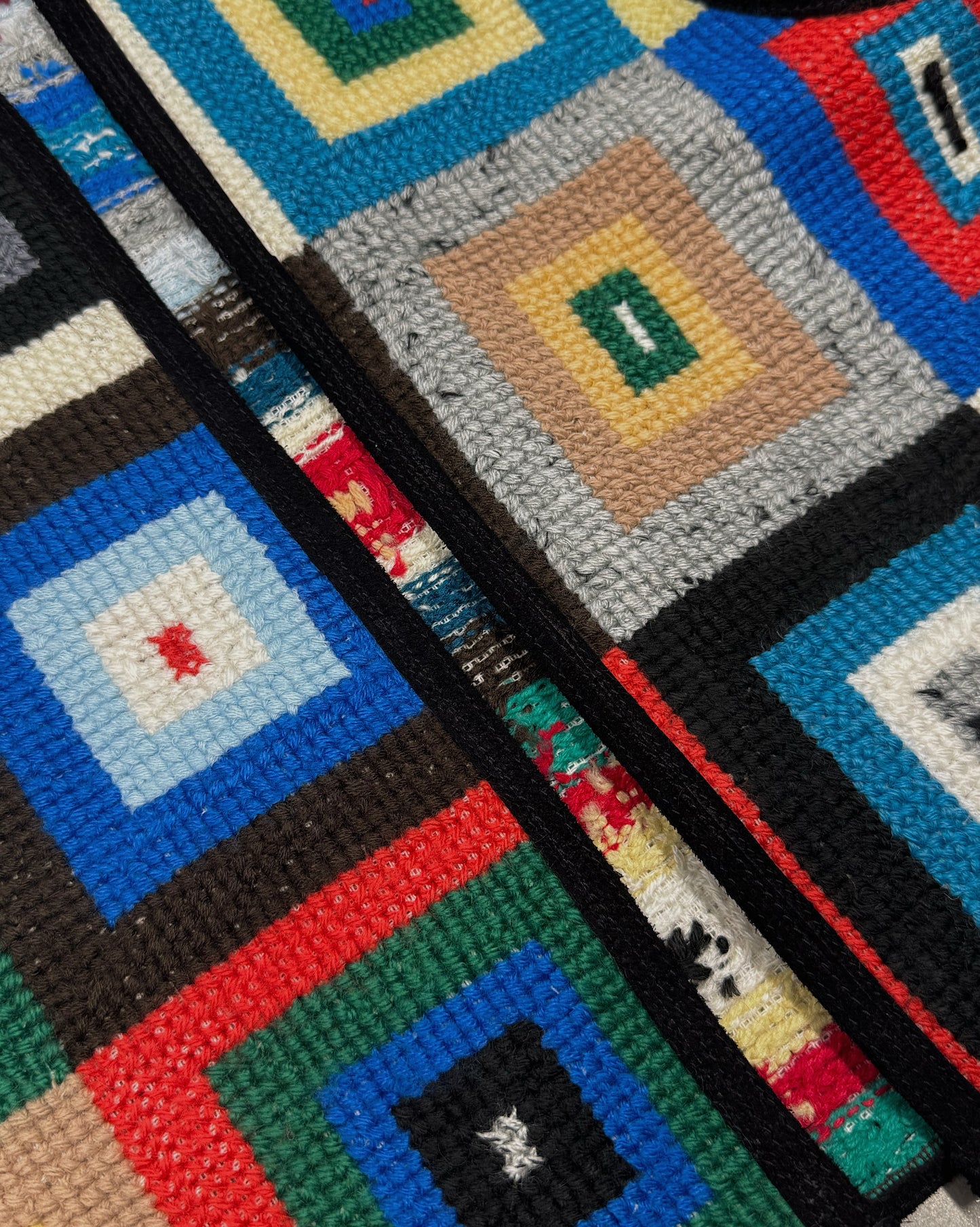 1/1 Geometric Patchwork Woven Vest