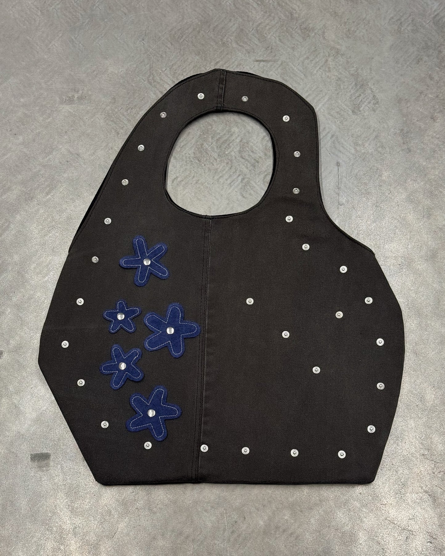 1/1 Sculptural Denim Midi Bag Dark Brown/Grey