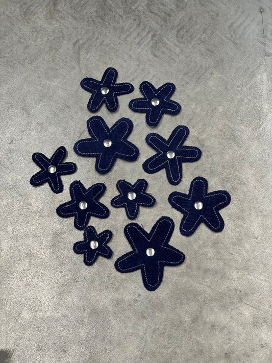 Attachable Blue Velvet Flowers