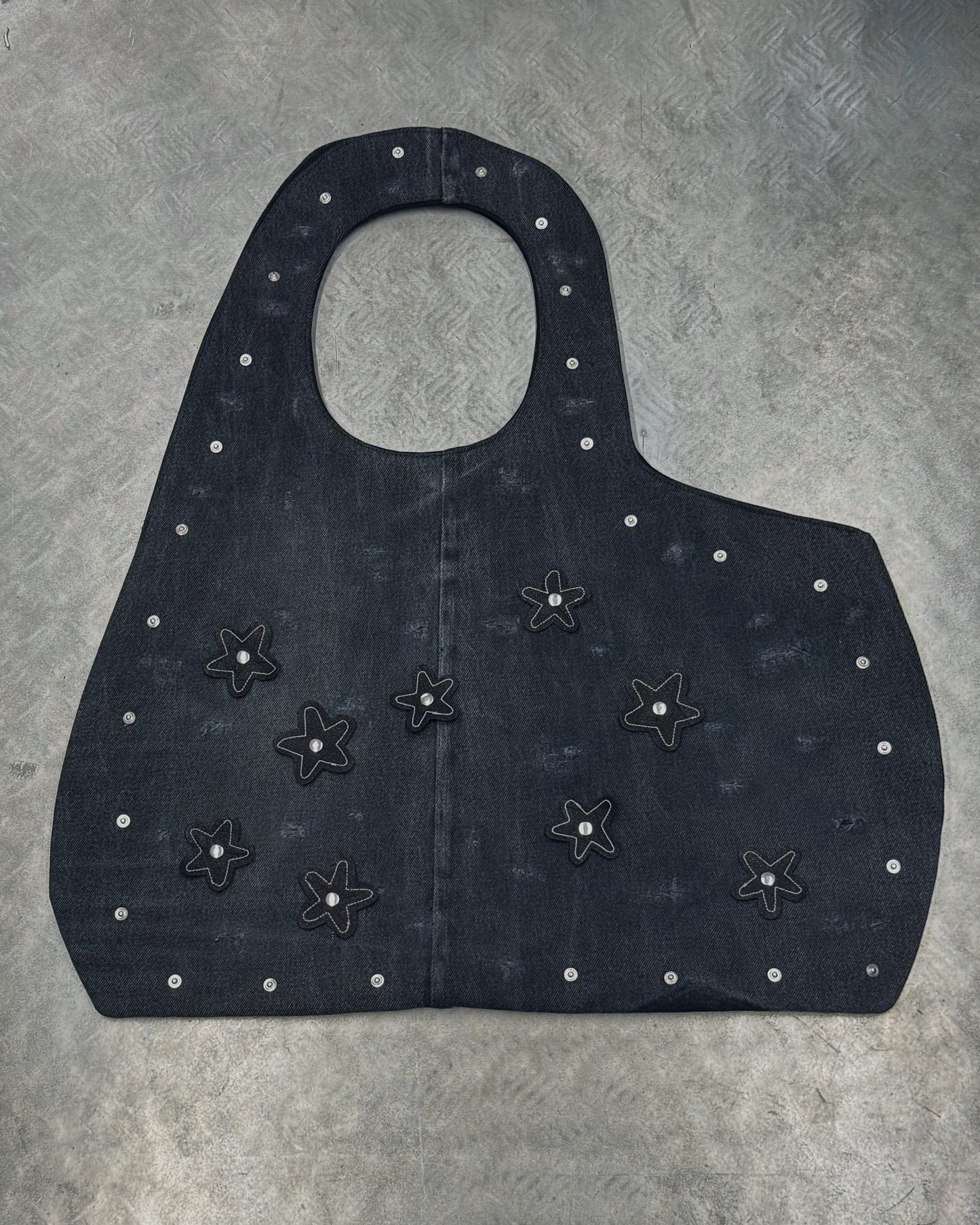 1/1 Studded Sculptural Distressed Large Bag Black/Grey