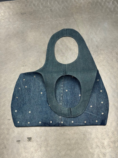 1/1 Studded Sculptural Large Bag Blue + Dark Blue Front