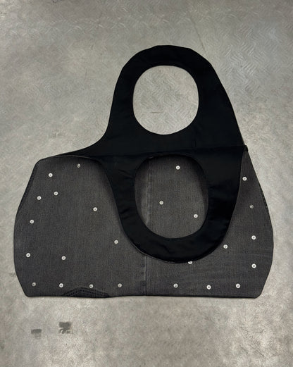 1/1 Studded Sculptural Black/Grey Denim Bag