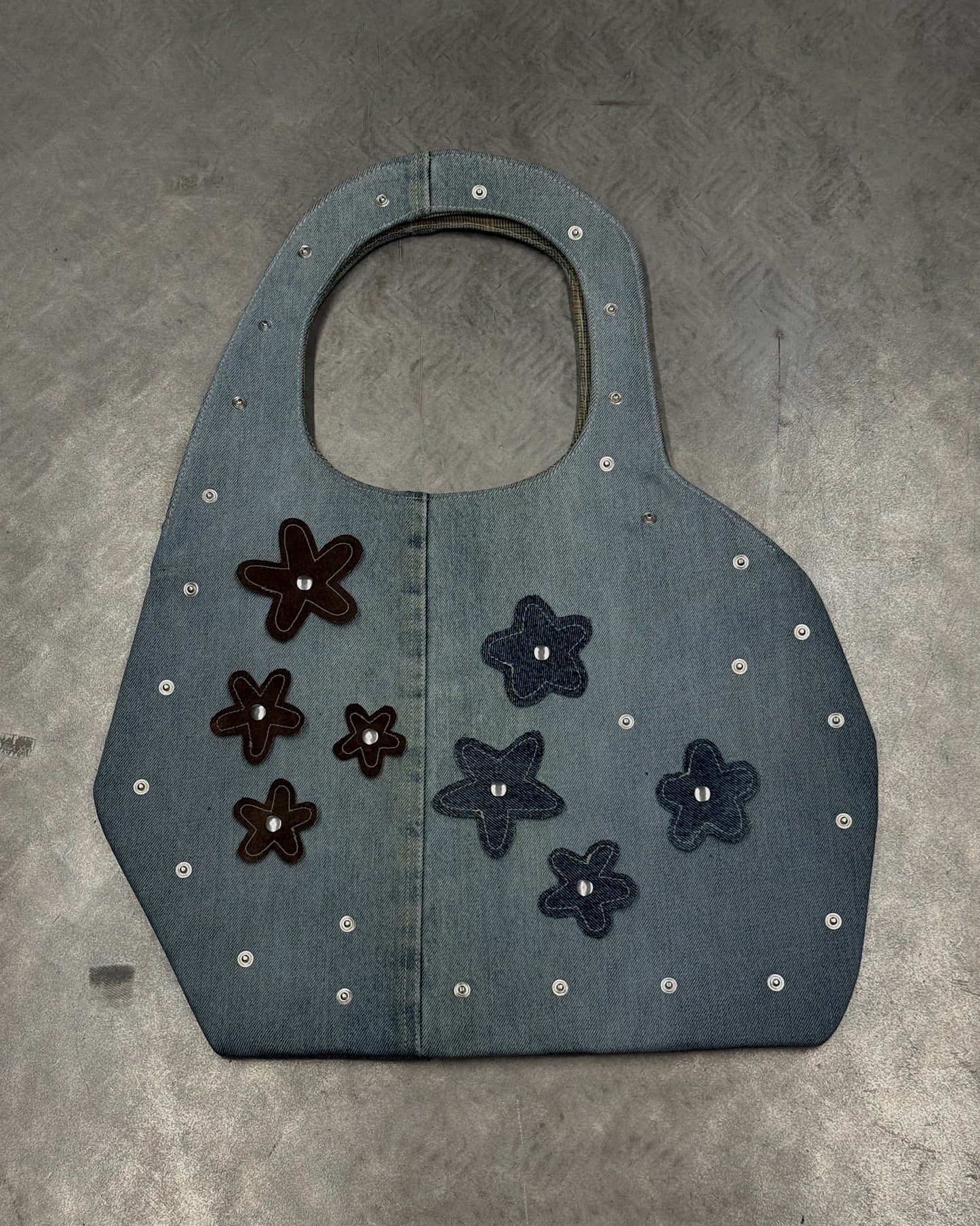 1/1 Sculptural Blue Denim Midi Bag